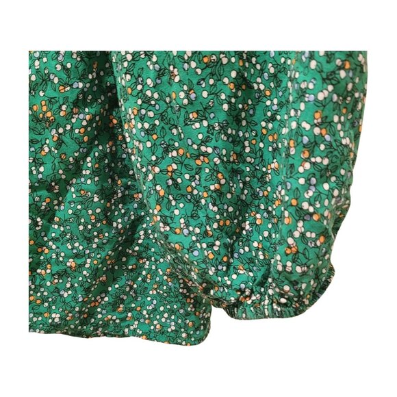 MAX STUDIO Plus 2X Elastic Sleeves Cherry Print Flowy Tunic Top Green Multi - Picture 3 of 9